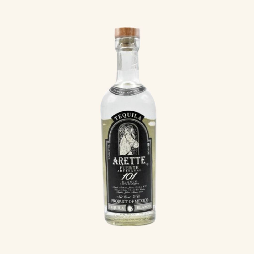 Arette tequila 101 fuerte bottle on a white background