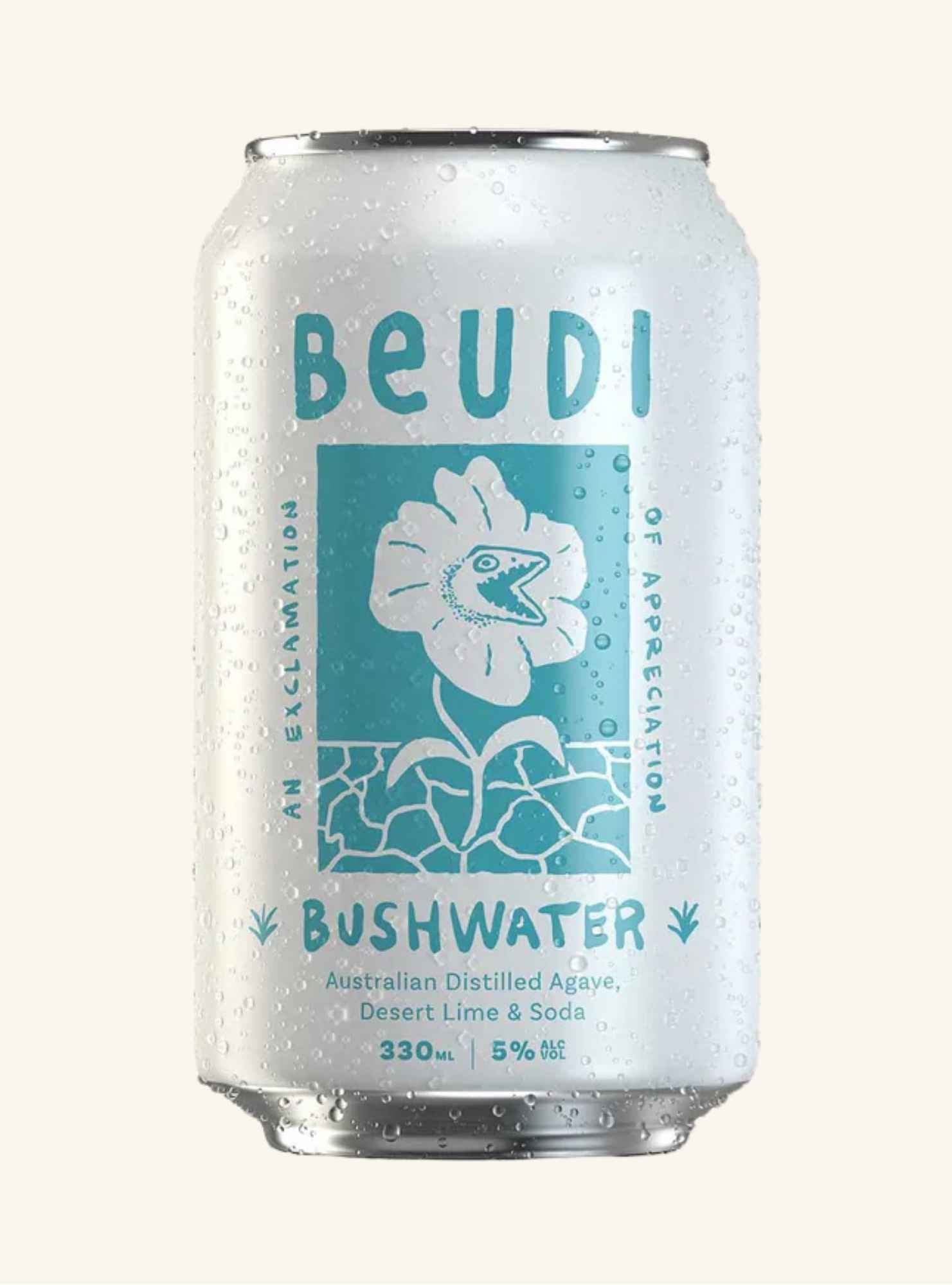 Beudi Bushwater can with a white background