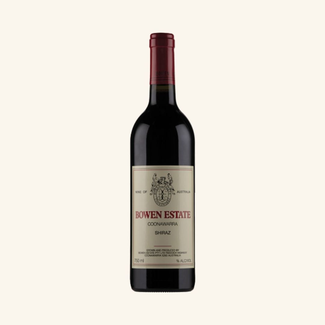 Bowen Estate Shiraz wine bottle on a white background