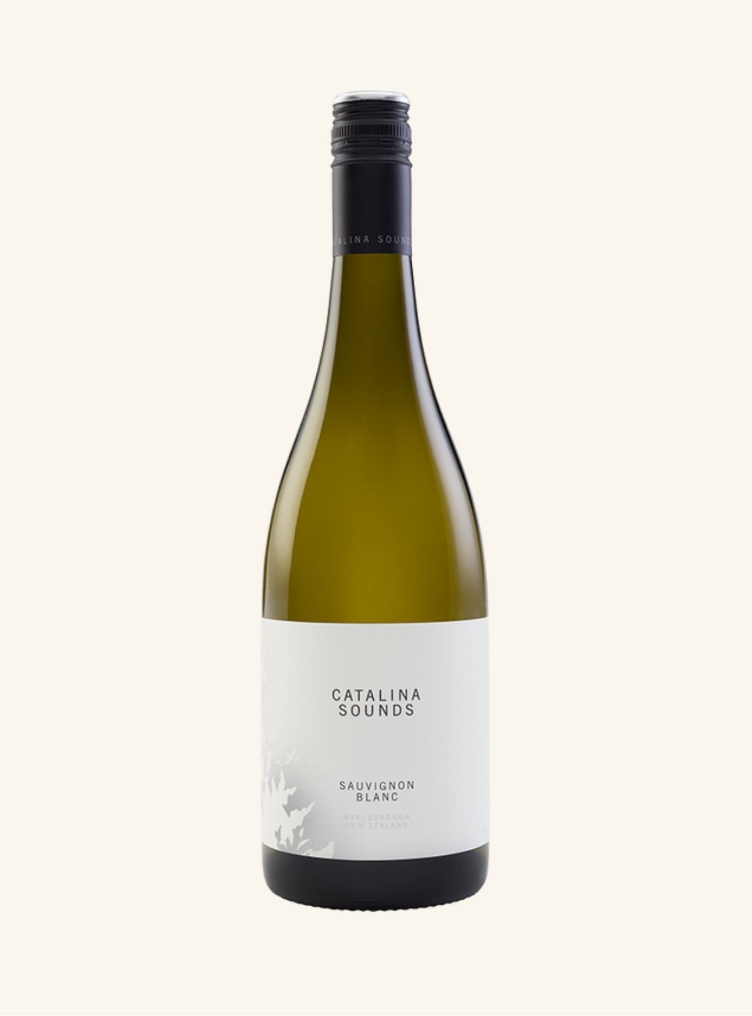 Wine bottle labeled 'Catalina Sounds Sauvignon Blanc' on a white background