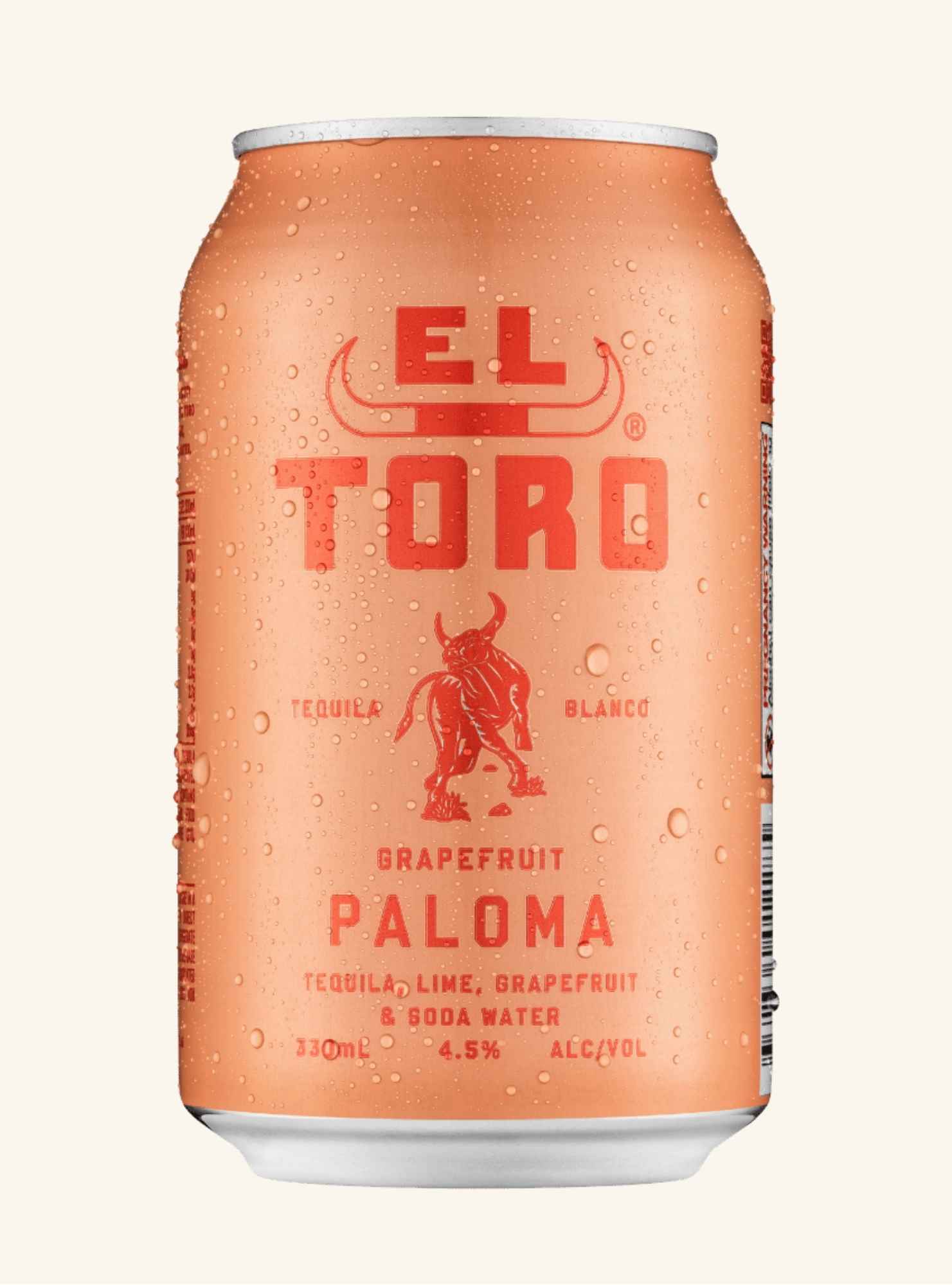 El Toro Grapefruit Paloma can on a white background