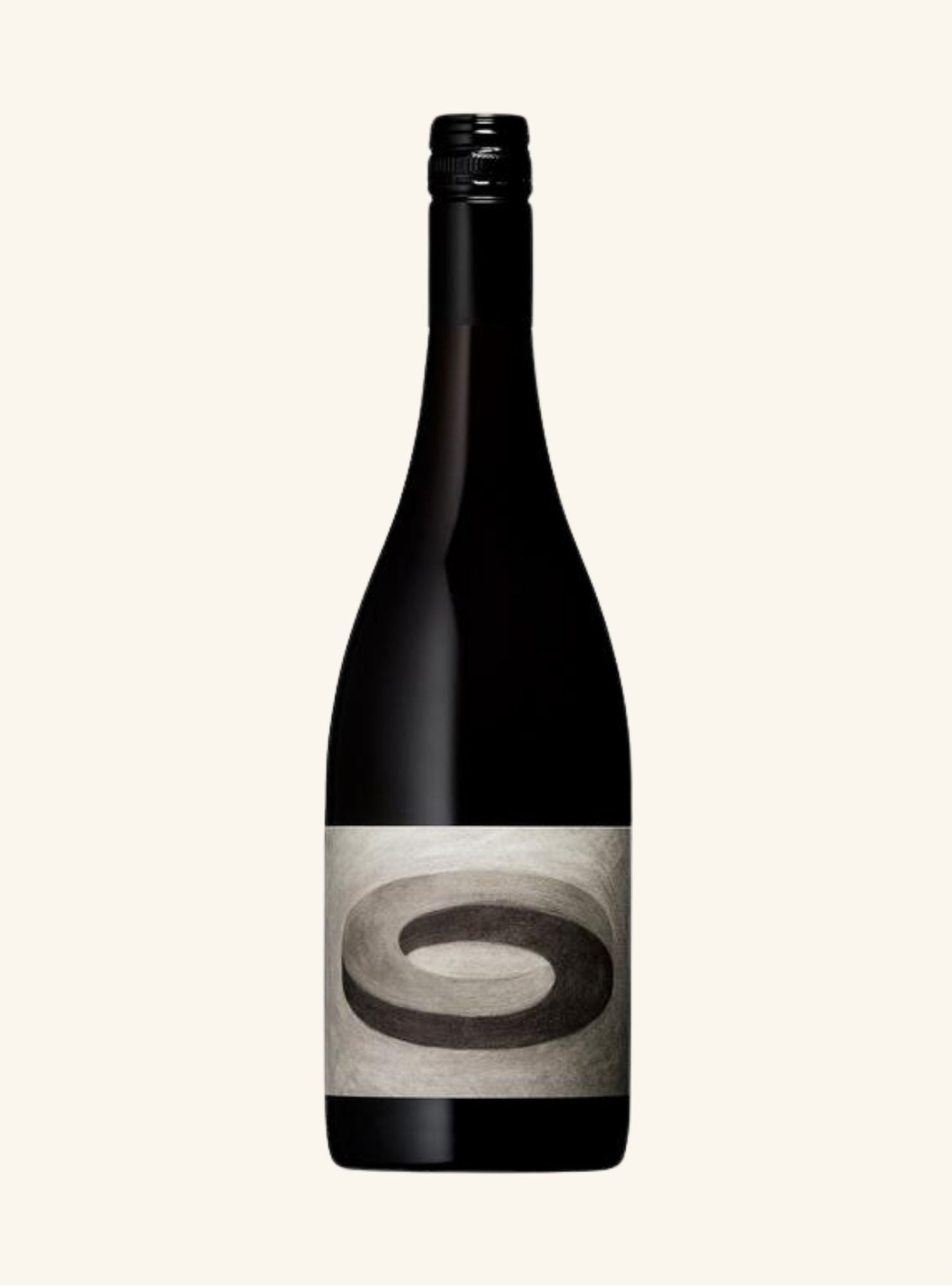 Wine bottle with a black label on a white background