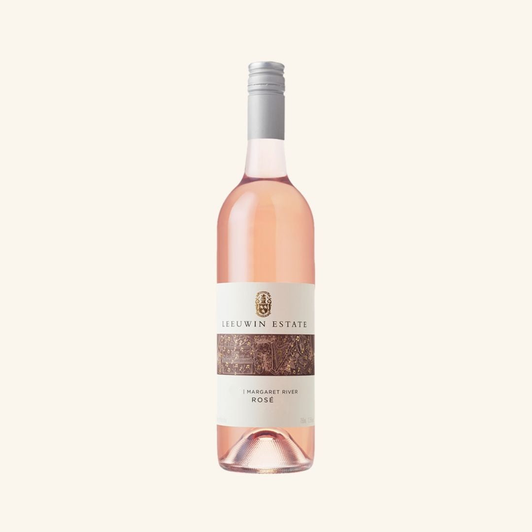 Bottle of Leeuwin Estate Rose wine on a white background