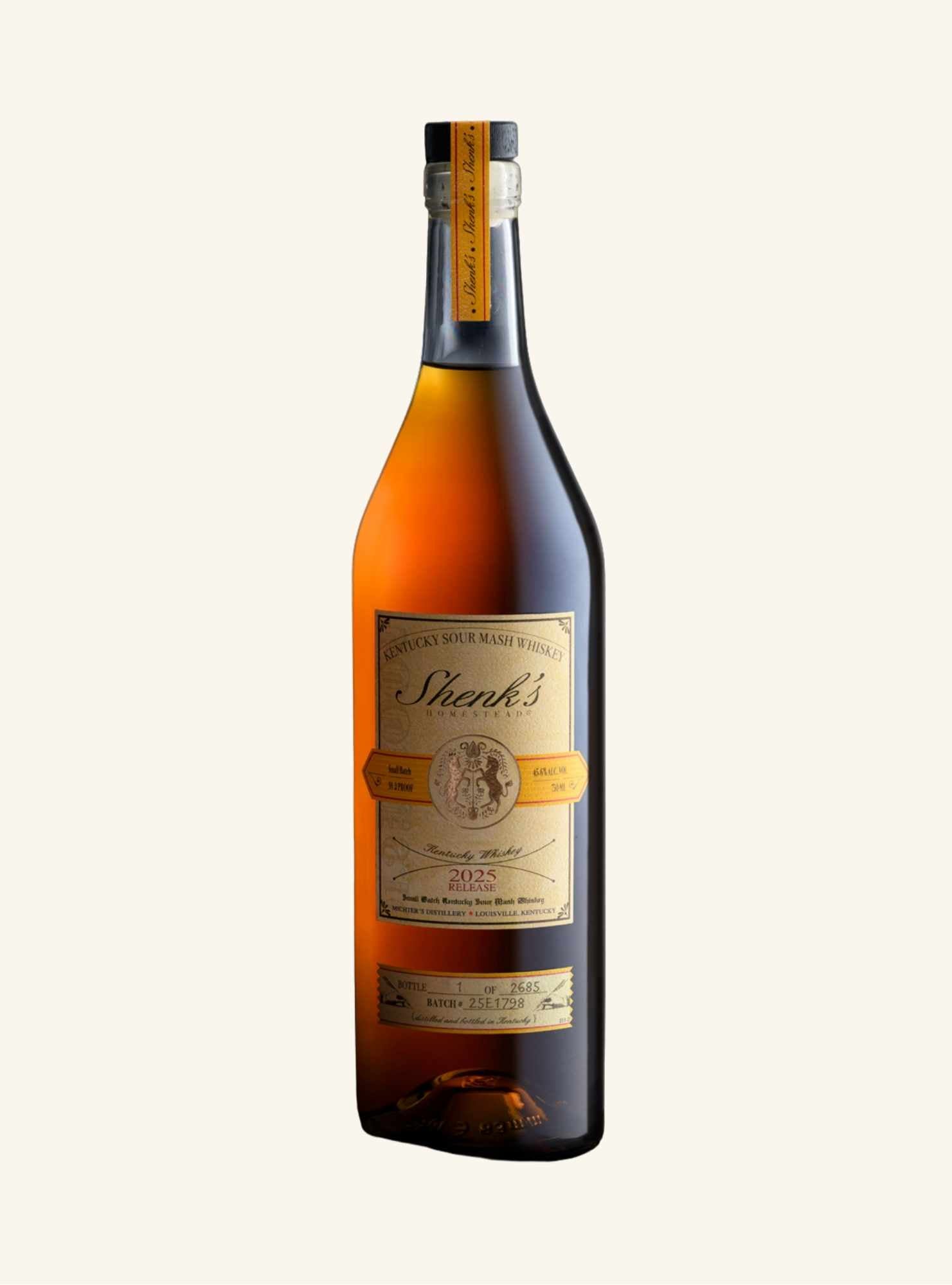 Bottle of Shenks 2025 on a white background