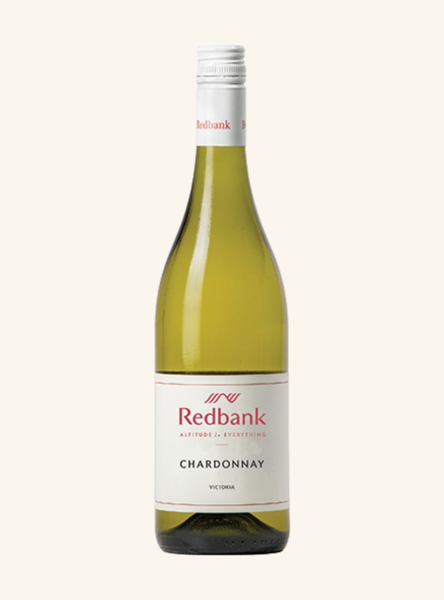 Redbank Chardonnay wine bottle on a white background