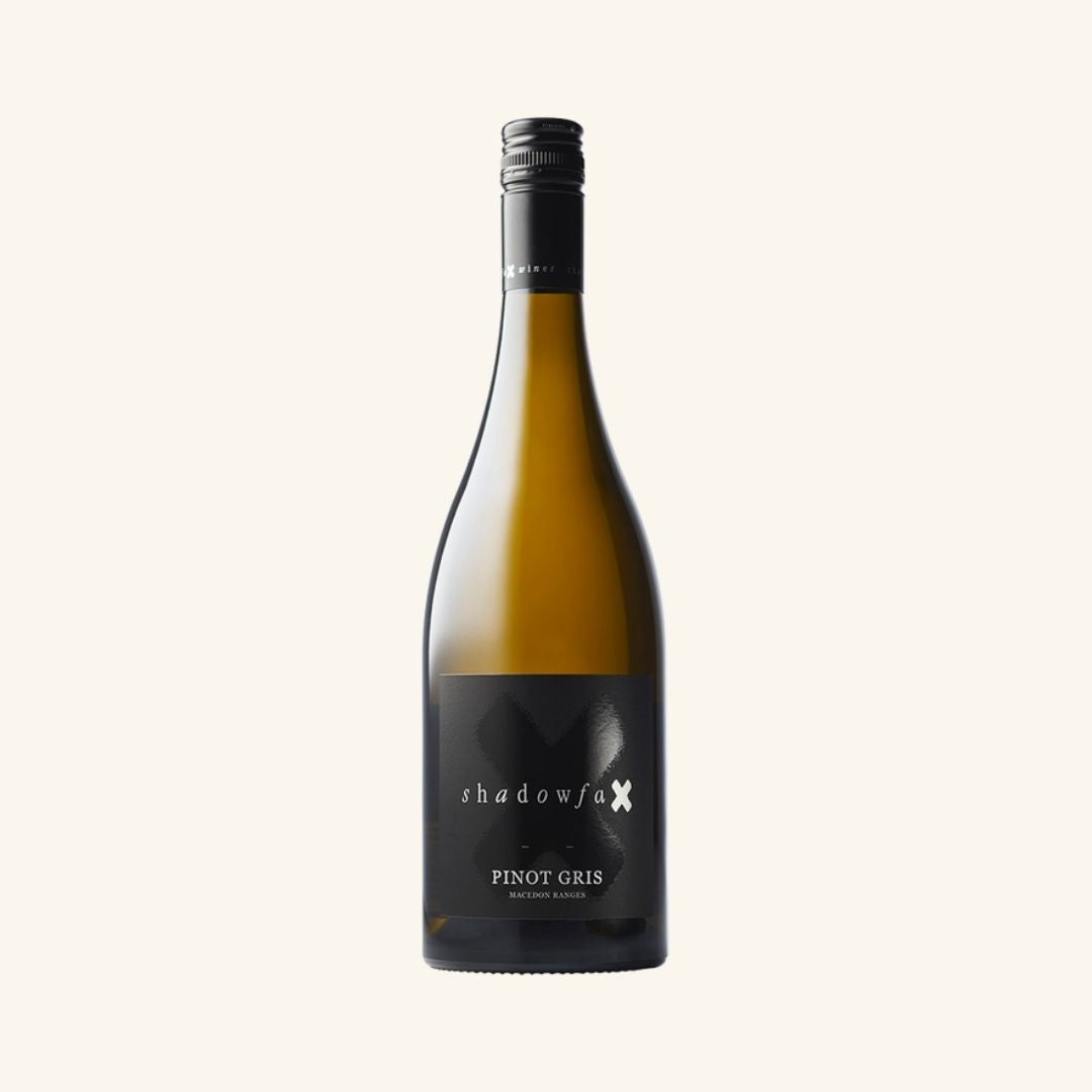 Bottle of Shadowfax Pinot Gris on a white background