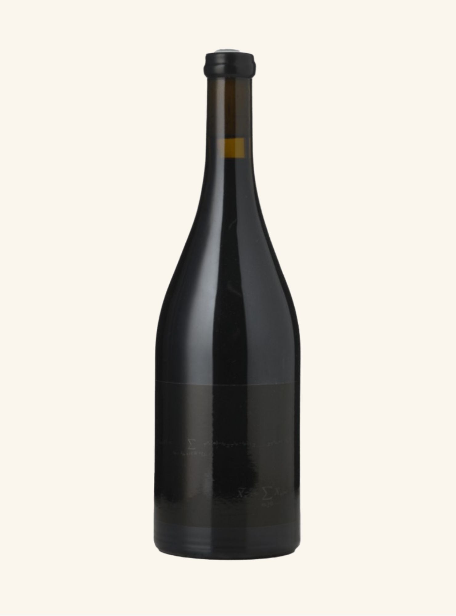 Black wine bottle on a white background
