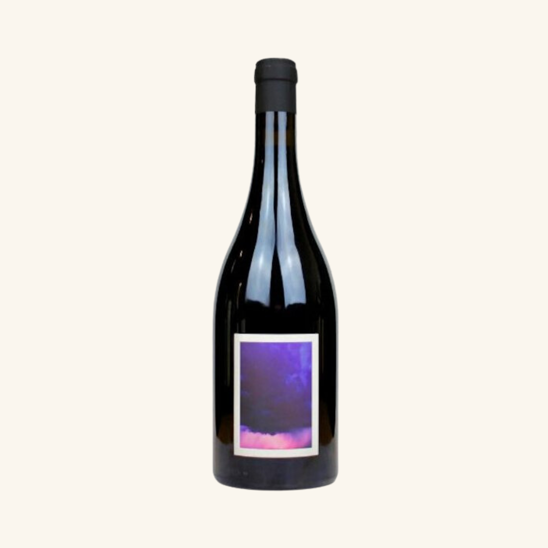 A bottle of Sven Joschke O Babis Mataro wine with a purple label on a white background.