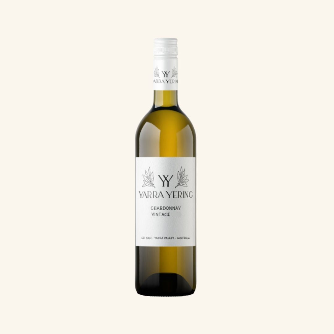 Yarra Yering Chardonnay wine bottle on a white background