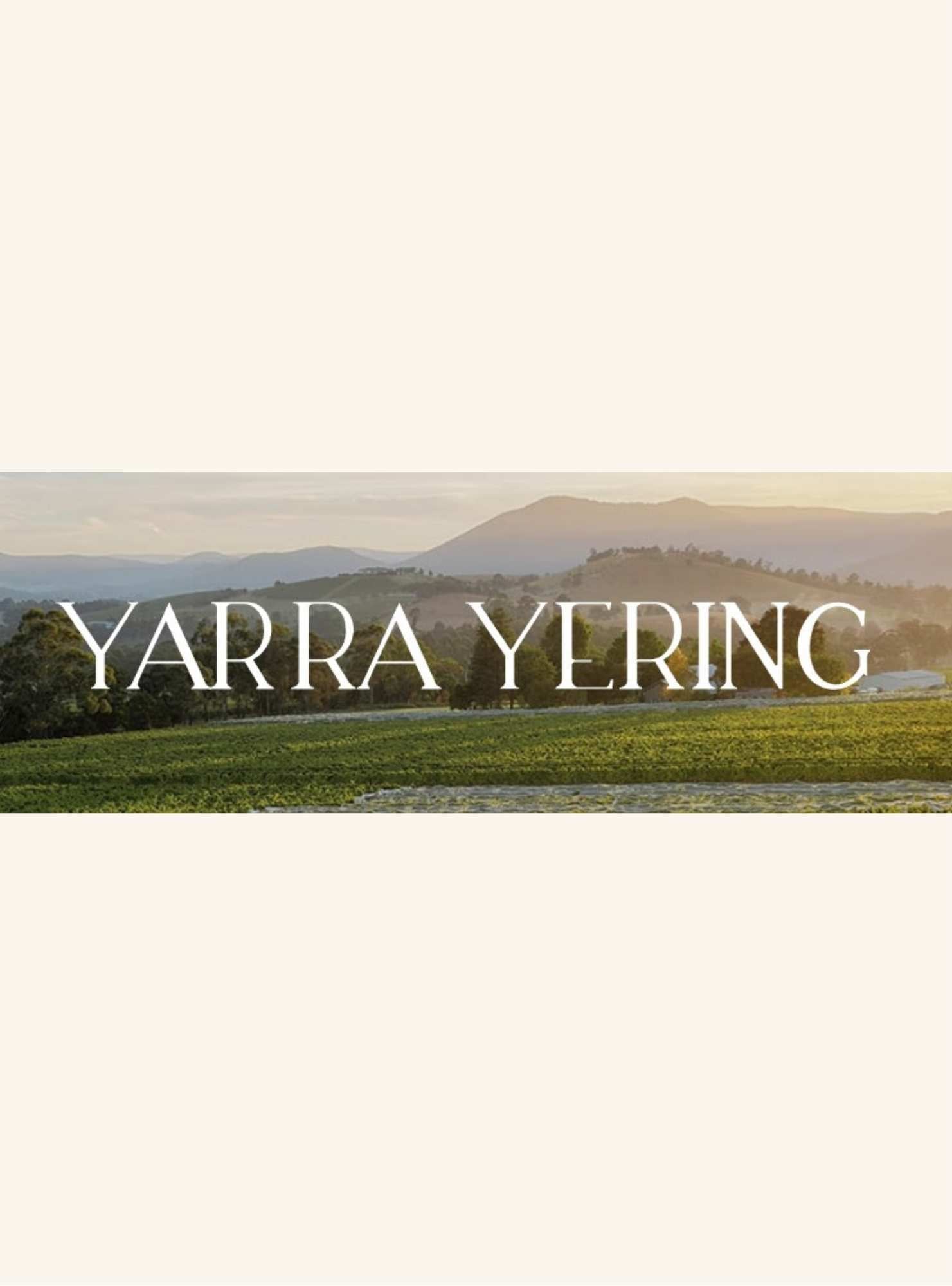 Landscape with 'Yarra Yering' branding overlaid